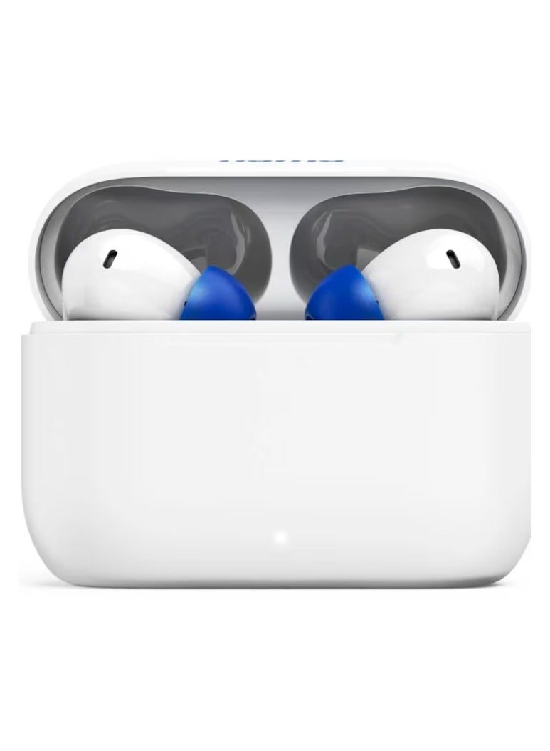 Hama Wireless Earbuds, Wireless Bluetooth Earphone with Active and Environmental Noise Cancellation, True Wireless Earbuds with Touch Control, Microphone, Voice Control, 20 Hours Playtime - White - Image 1